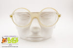 BENETTON Round eyeglass frame, Nerd Geek style, ice white pearly acetate, New Old Stock