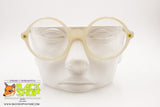 BENETTON Round eyeglass frame, Nerd Geek style, ice white pearly acetate, New Old Stock