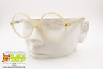 BENETTON Round eyeglass frame, Nerd Geek style, ice white pearly acetate, New Old Stock