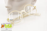 BENETTON Round eyeglass frame, Nerd Geek style, ice white pearly acetate, New Old Stock