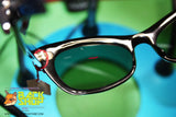 Authentic 1950s Sunglasses, Black cat eye green crystal lenses Made in France, New Old Stock 1950s