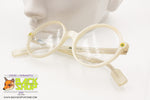 BENETTON Round eyeglass frame, Nerd Geek style, ice white pearly acetate, New Old Stock