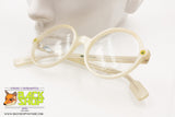 BENETTON Round eyeglass frame, Nerd Geek style, ice white pearly acetate, New Old Stock