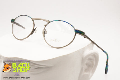 ATELIER Vintage round glasses frame/eyeglasses blue tones, hi-tech structure, New Old Stock 1980s