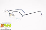 SAFILO mod. TEAM 3974 6PW, Oval eyeglass frame metallic blue stainless steel, New Old Stock