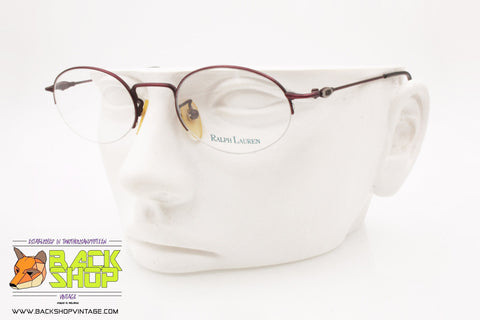 RALPH LAUREN mod. 576 WV8, Oval eyeglass frame women cherry metallized tones, New Old Stock