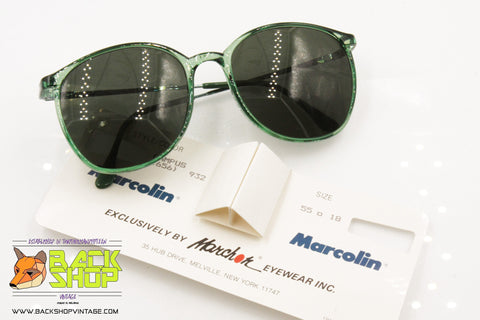 MARCOLIN mod. CAMPUS 656 Vintage round oversize sunglasses, green, New Old Stock 1990s