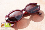 BLUMARINE mod. BM542 222G, Vintage sunglasses oval diva women, red glittered, New Old Stock 1990s