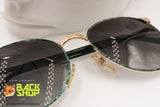 PACO RABANNE Paris Round oversize Sunglasses, gold & green tortoise, New Old Stock 1980s