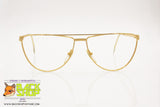 ESSENCE mod. 448 Vintage 90s Eyeglass frame men, Golden satin & Lucite, New Old Stock 1990s