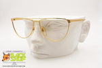 ESSENCE mod. 448 Vintage 90s Eyeglass frame men, Golden satin & Lucite, New Old Stock 1990s