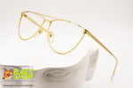 ESSENCE mod. 448 Vintage 90s Eyeglass frame men, Golden satin & Lucite, New Old Stock 1990s