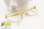 ESSENCE mod. 448 Vintage 90s Eyeglass frame men, Golden satin & Lucite, New Old Stock 1990s