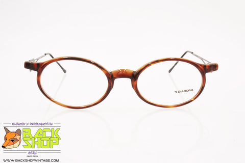 DIADORA mod. D.V. 9 02, Vintage eyeglass frame oval, brown dappled, New Old Stock