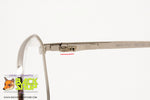 GALILEO mod. MEU F14 Monsieur Gentleman eyeglass frame full silver, Rectangular rims, New Old Stock