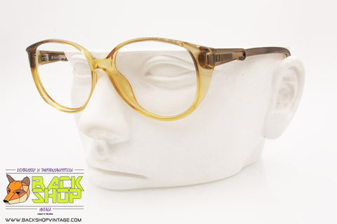 TERRI BROGAN mod. 8655 80, Vintage eyeglass frame women yellow grey, Deadstock defects