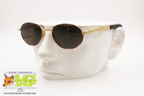 TEEN UP by PIAVE mod. 1417 Vintage Round Sunglasses, Tortoise rims & golden, New Old Stock 1980s