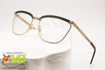 GALILEO mod. SHINE-04  Vintage Frame browline glasses Golden & Black, Old style design, New Old Stock 1980s