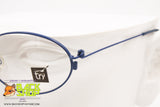 TRY mod. B614 197, Oval blue eyeglass frame women flexible metal arms, New Old Stock