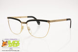 GALILEO mod. SHINE-04  Vintage Frame browline glasses Golden & Black, Old style design, New Old Stock 1980s