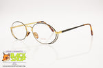 CONCERT mod. 065 Vintage oval eyeglass frame side mustache, black & golden, New Old Stock 1980s