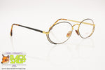 CONCERT mod. 065 Vintage oval eyeglass frame side mustache, black & golden, New Old Stock 1980s