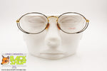 CONCERT mod. 065 Vintage oval eyeglass frame side mustache, black & golden, New Old Stock 1980s