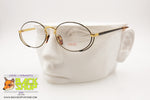 CONCERT mod. 065 Vintage oval eyeglass frame side mustache, black & golden, New Old Stock 1980s