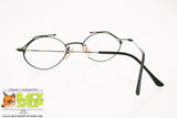 Vintage crazy style oval eyeglass frame, black & pop pattern, New Old Stock 1980s