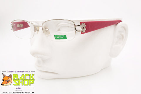 UNITED COLORS of BENETTON mod. BE08801, Eyeglass frame half rimmed, logo end pieces, New Old Stock