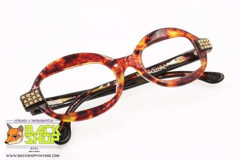 NOUVELLE VAGUE mod. IMAN 47, Rare glasses frame geometric, strass/rhinestones, New Old Stock 1990s