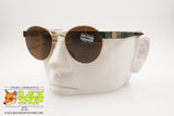 LUXOTTICA mod. 7097 G482 Vintage round Sunglasses, gold plated 18K GEP, New Old Stock 1980s