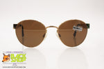 LUXOTTICA mod. 7097 G482 Vintage round Sunglasses, gold plated 18K GEP, New Old Stock 1980s