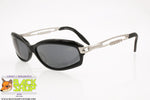 CHARRO mod. CH 32 NR, Vintage sunglasses black silver designer arms, New Old Stock 1990s