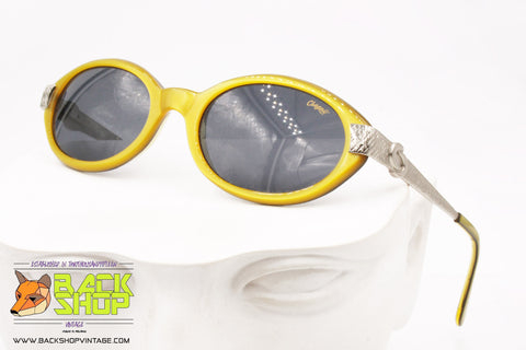 CHAGALL by VISIBILIA mod. LL45044 223, Vintage oval sunglasses, yellow silver, New Old Stock 1990s