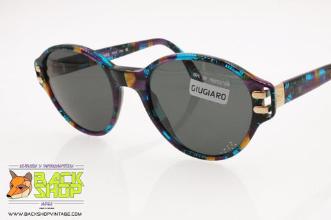 GIUGIARO mod. G-608 Vintage Round Sunglasses, Pop rainbow pattern, New Old Stock