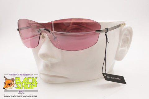 BURBERRY by SAFILO B8934/S 6LBSN Vintage Mask Sunglasses pink lens, New Old Stock 1990s