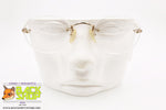 VEGA Vintage eyeglass rimless full lenses, semi-circle lenses golden, New Old Stock 1980s