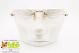 VEGA Vintage eyeglass rimless full lenses, semi-circle lenses golden, New Old Stock 1980s