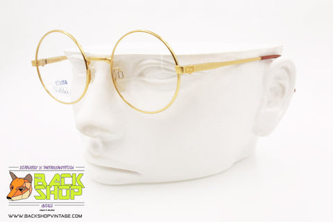 SAFILO mod. TEAM 3632 001, Vintage eyeglass frame round circle golden, New Old Stock 1980s