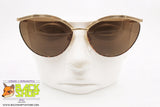 LUXOTTICA mod. 7566 G211, Vintage women sunglasses semi-round, 18K GEP golden plated, New Old Stock 1980s