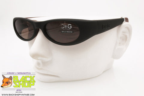 DOLCE & GABBANA mod. 2026 373, Vintage sunglasses oval black brown, New Old Stock 1990s