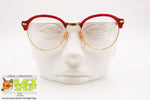 Red Round pantos & Golden eyeglass frame women, Vintage 1960s handcrafted, New Old Stock 1960s