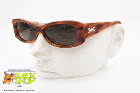 Vintage 1990s Sunglasses, Made in Italy, brown dappled & red acetate, New Old Stock