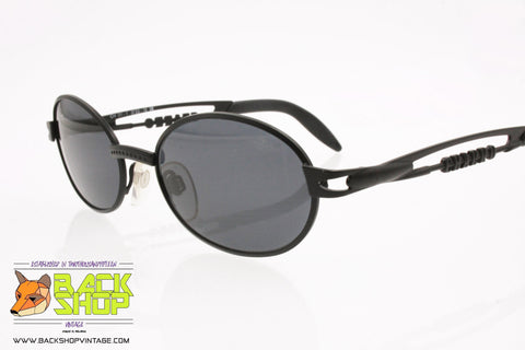 CHARRO mod. CH 01-1, Vintage sunglasses oval black designer arms, New Old Stock