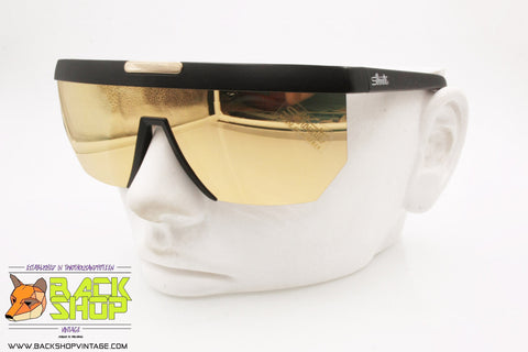 SILHOUETTE mod. M 3077/80 C 5504, Vintage sunglasses mask mirrored golden lens, New Old Stock 1980s