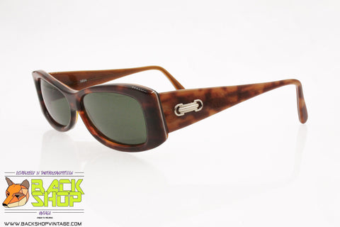 Vintage 1990s Sunglasses mod. 3894, Made in Italy, dappled brown & yellow inner, New Old Stock