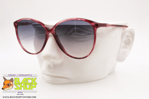 RAINBOW mod. 15 331 Vintage women Sunglasses, oversize round cherry red, New Old Stock 1980s