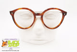 SAVIO OPTIK mod. PANTOS 3703 52[], Vintage round keyhole eyeglass frame brown, acetate sheet, New Old Stock 1970s