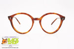 SAVIO OPTIK mod. PANTOS 3703 52[], Vintage round keyhole eyeglass frame brown, acetate sheet, New Old Stock 1970s